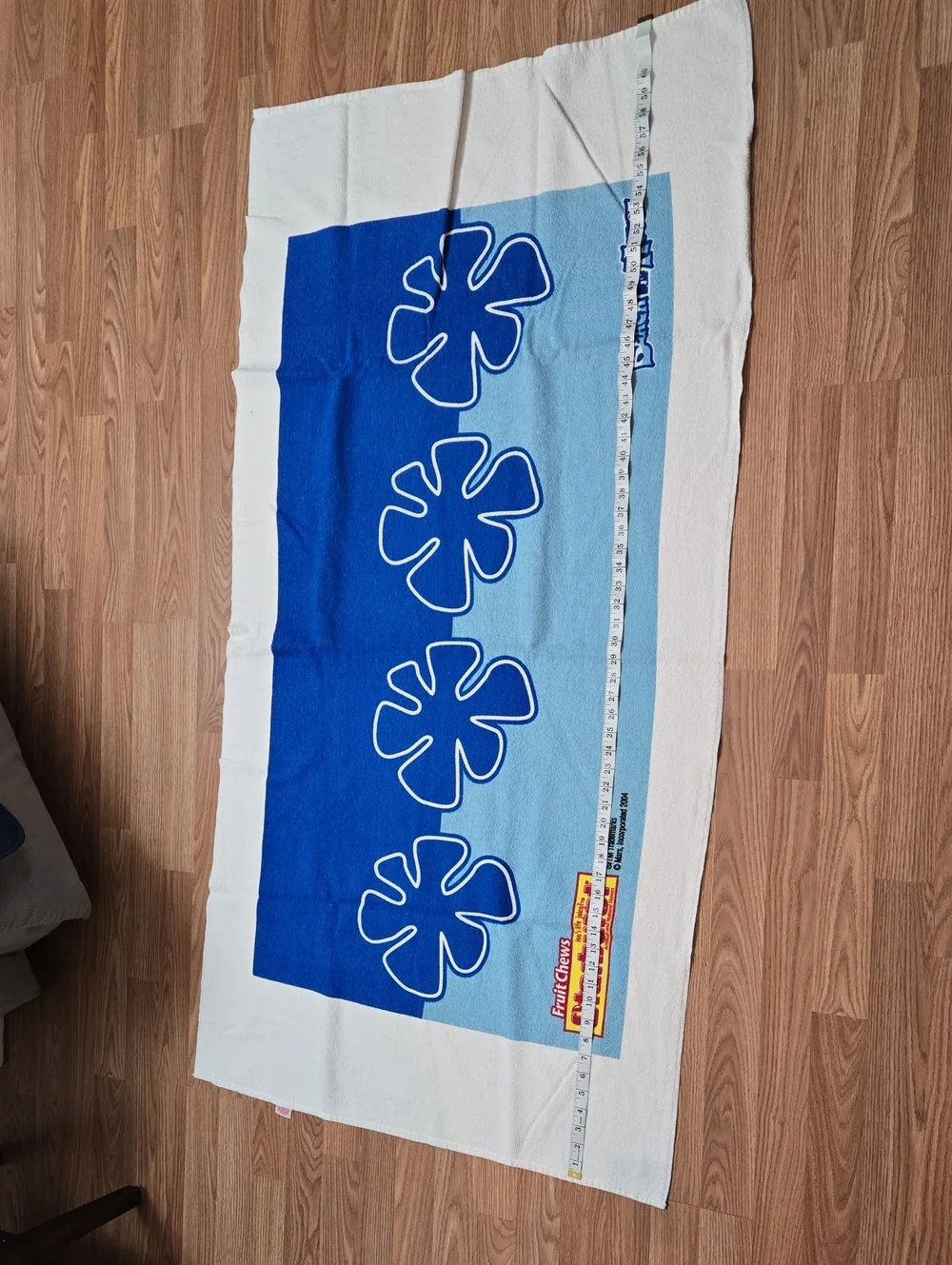 Starburst Fruit Chews Blue Floral Beach Towel Vintage Early 2000s